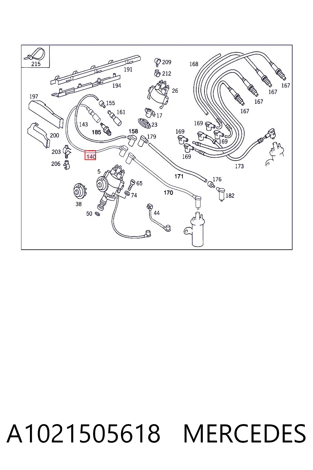 A1021505618 Mercedes Проводи високовольтні
