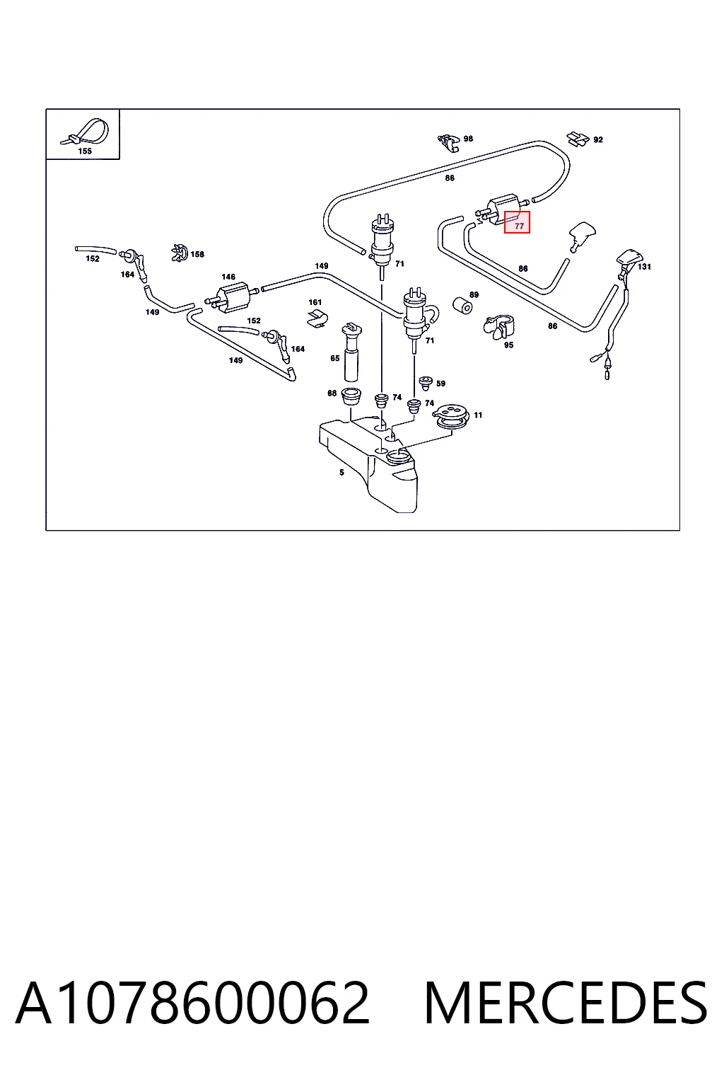 A1078600062 Mercedes Трійник системи склоомивача