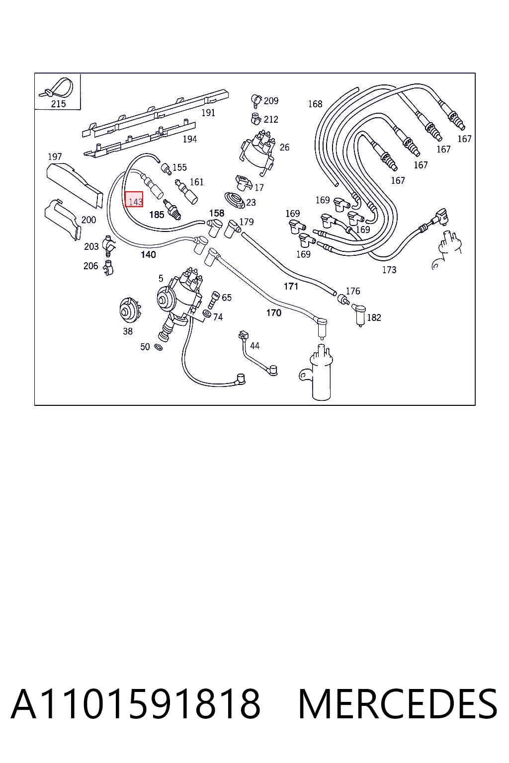 A1101591818 Mercedes Проводи високовольтні