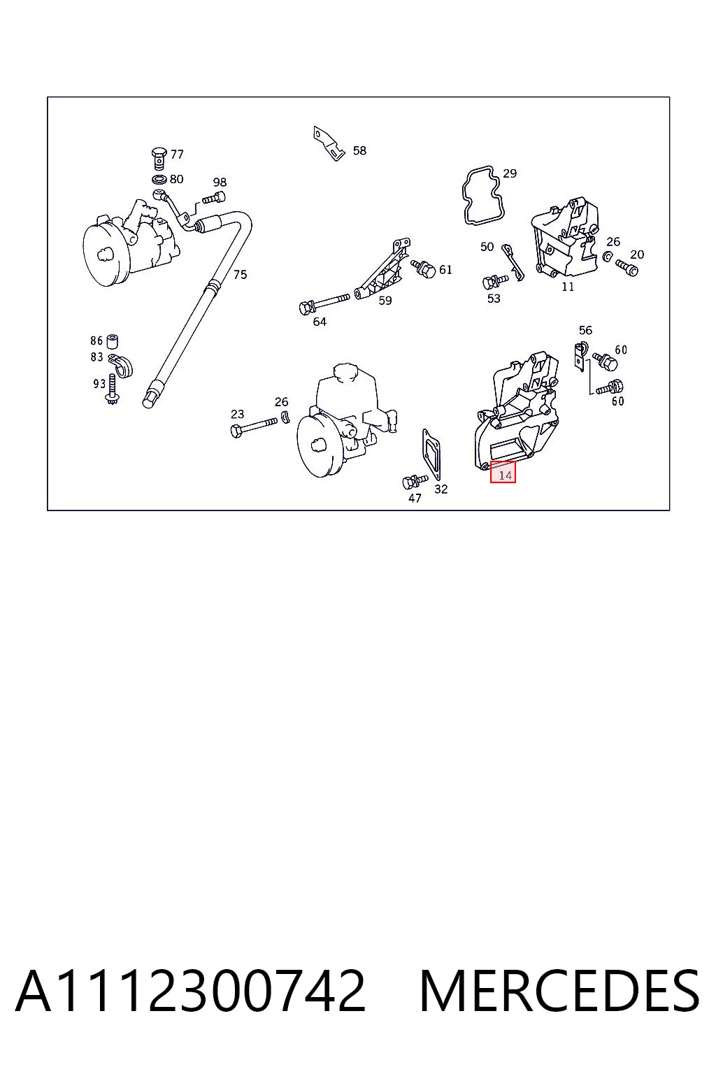 R1112360330 Mercedes Кріплення насоса ГПК