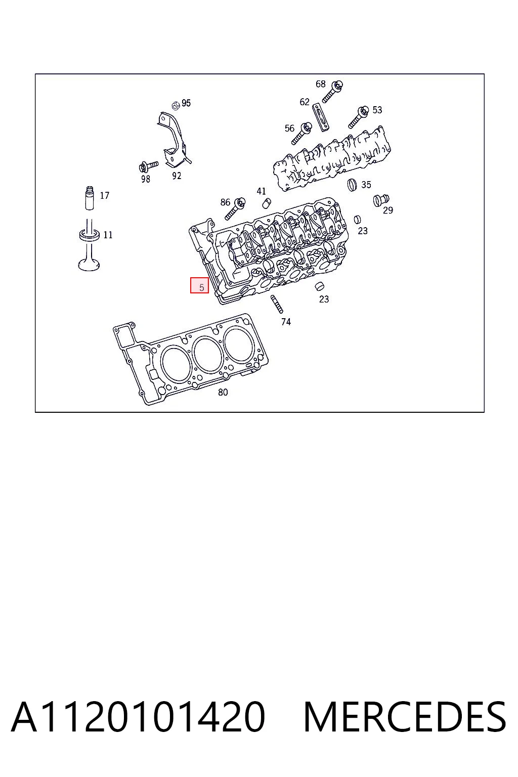 Головка блока циліндрів (ГБЦ), ліва Mercedes A1120161201 ціна, від 56.59 USD