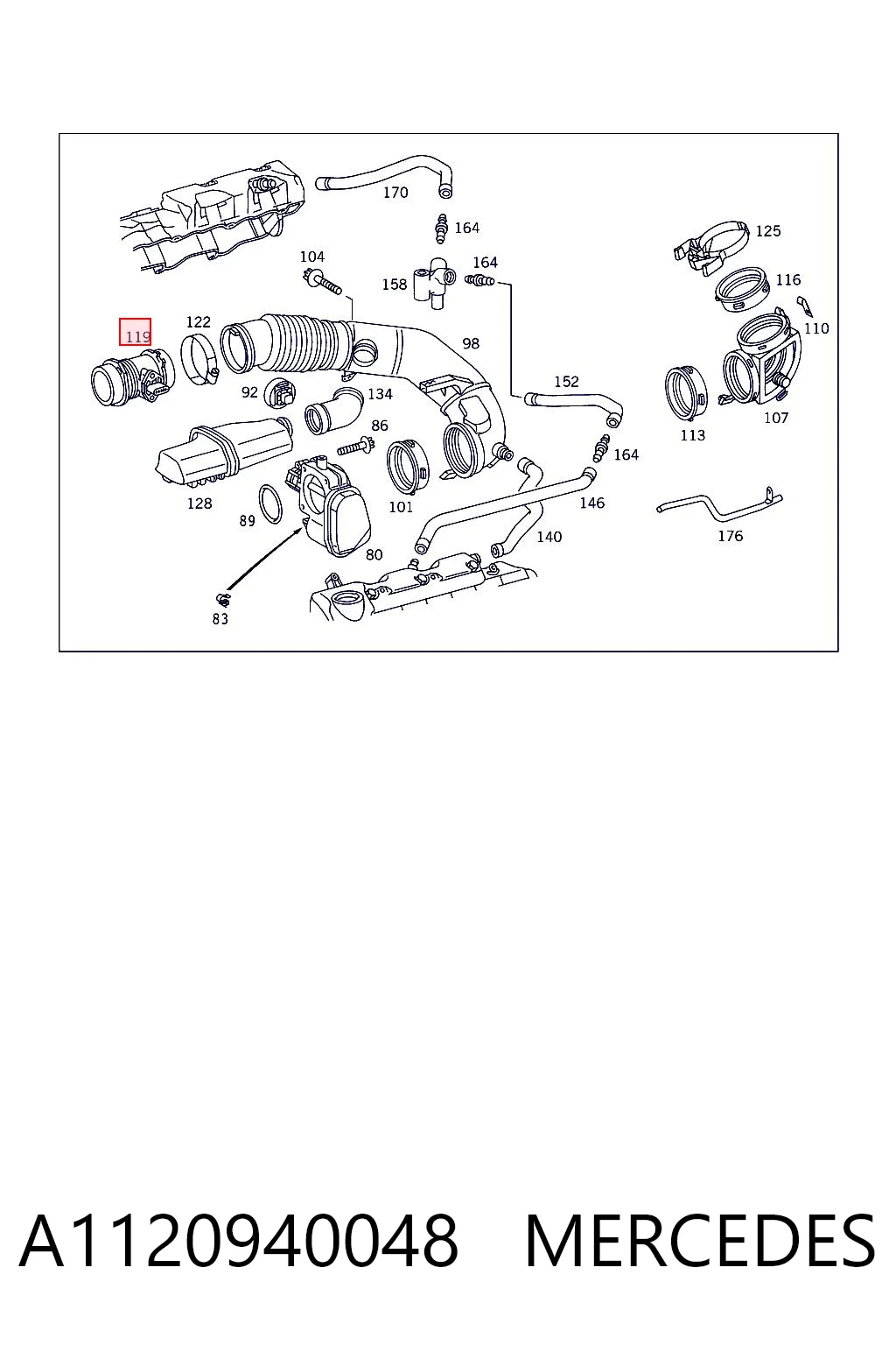 A1120940048 Mercedes Датчик витрати повітря