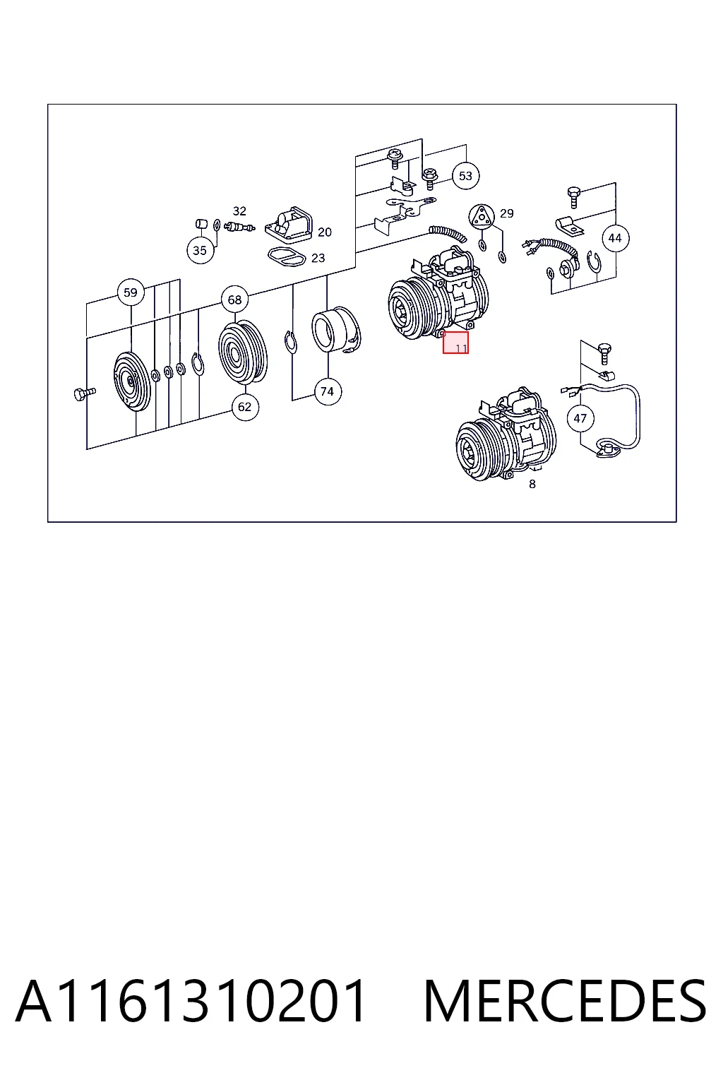 A1161310201 Mercedes Компресор холодоагенту
