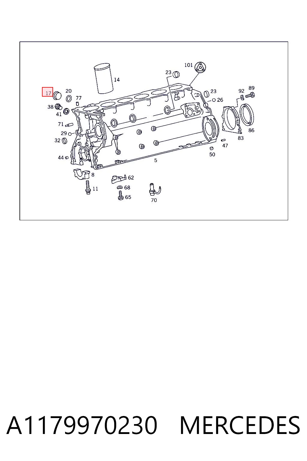 Купити Заглушка блоку циліндрів Mercedes Sprinter I 2-t 901, 902