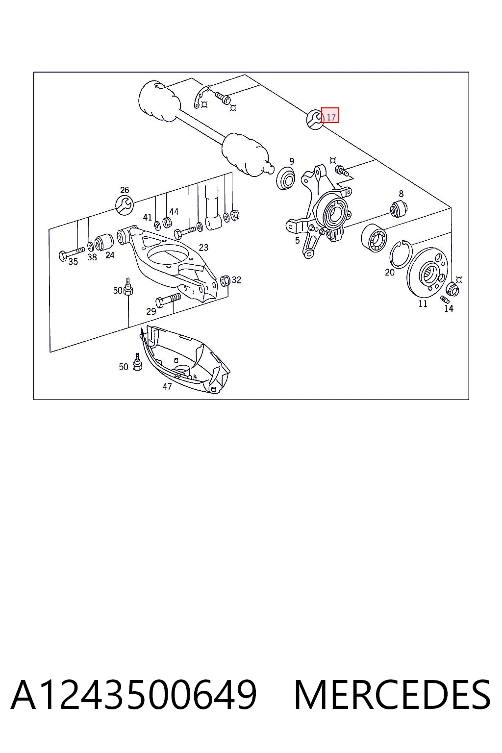 A1243500649 Mercedes Підшипник ступиці задньої