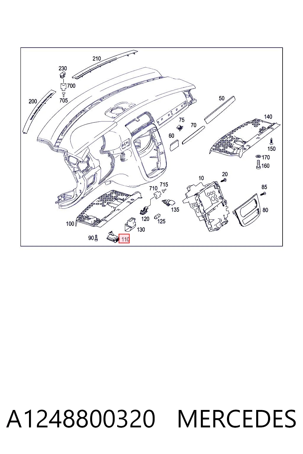 A1248800320 Mercedes Ручка відкривання капота