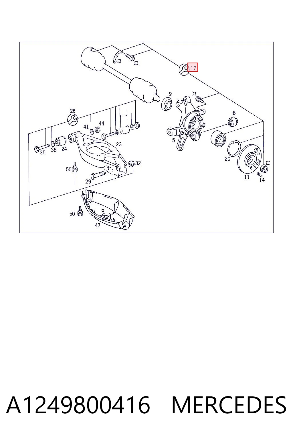 A1249800416 Mercedes Підшипник ступиці задньої