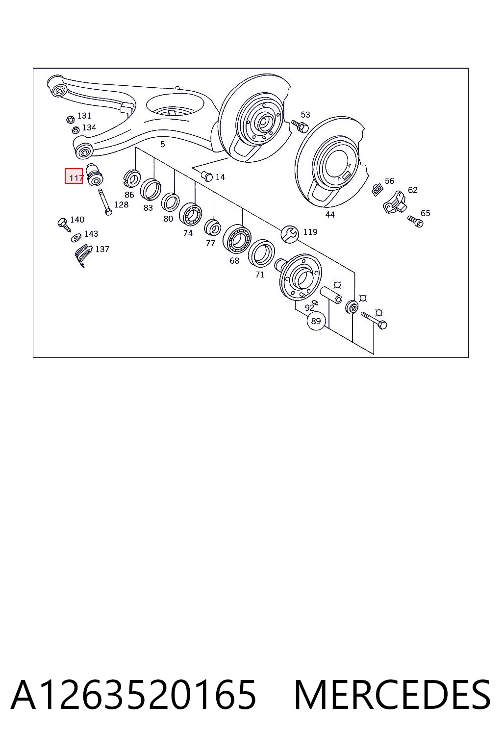 A1263520165 Mercedes Сайлентблок задньої тяги