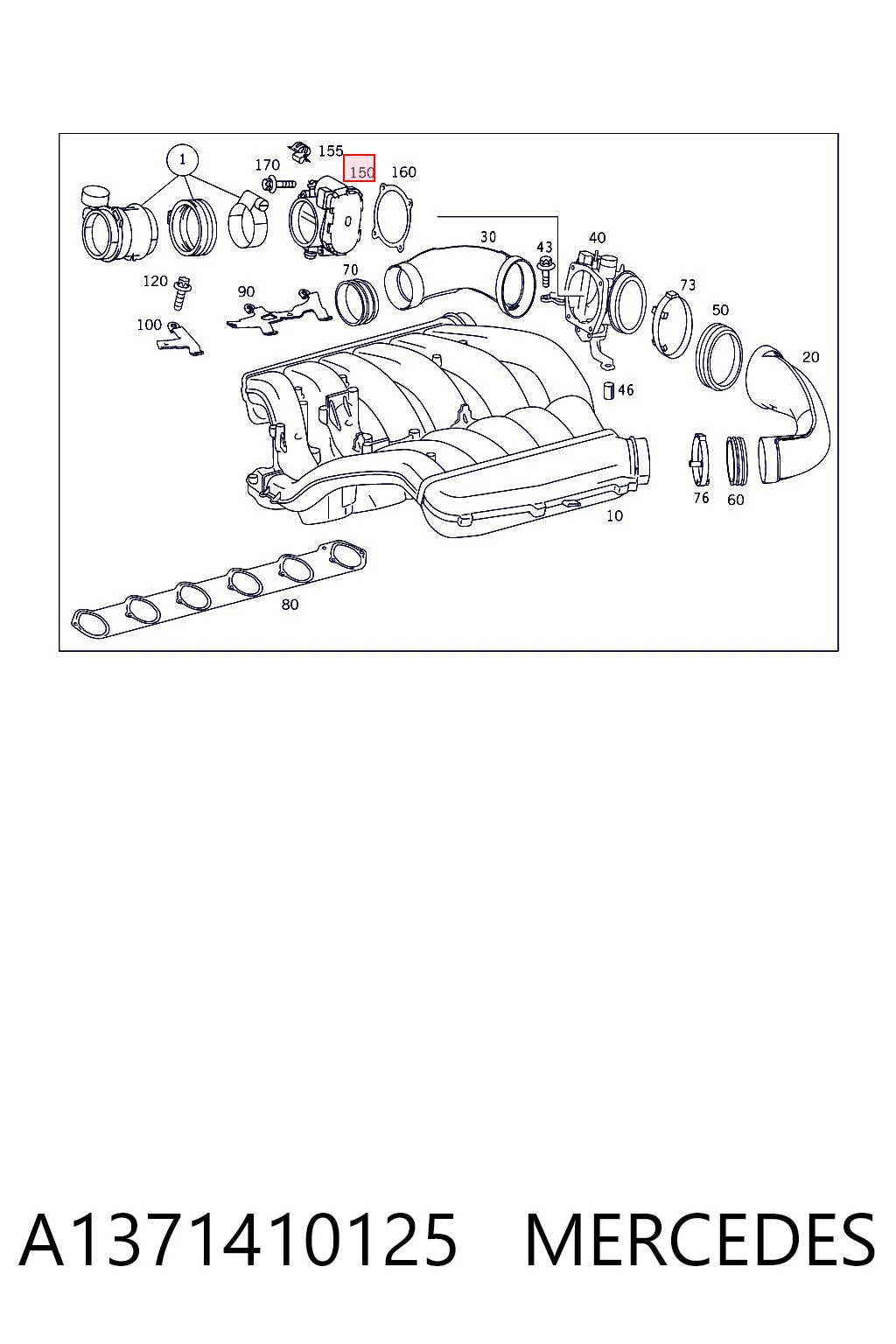 A1371410125 Mercedes Дросільна заслінка в зборі