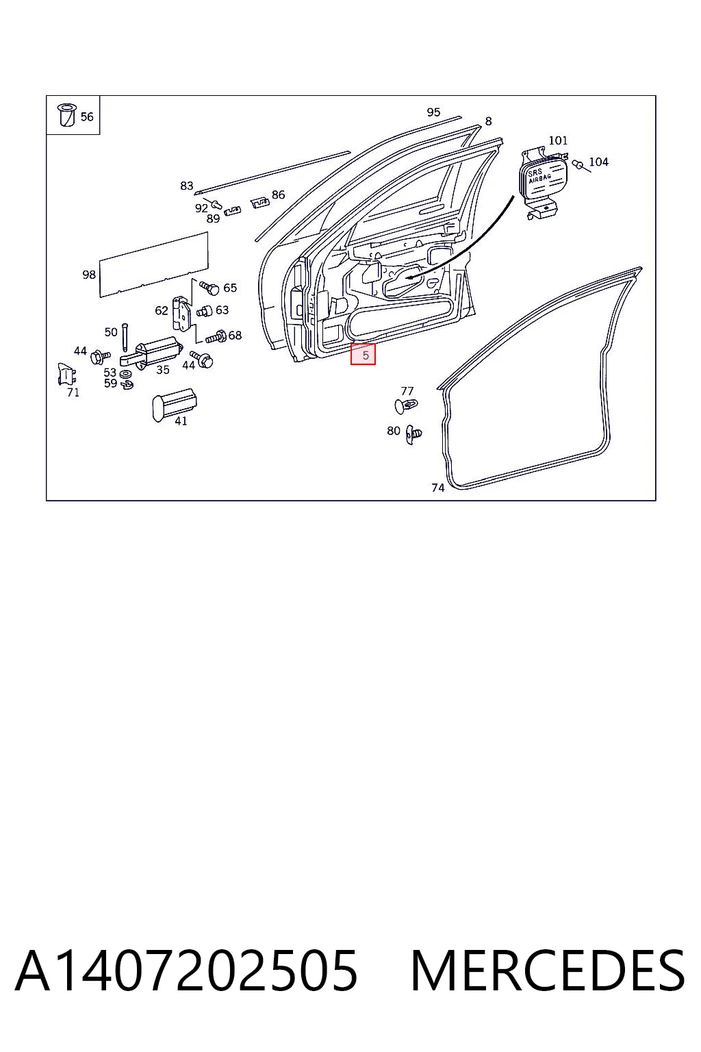 Дверь передня ліва на Mercedes S  W140