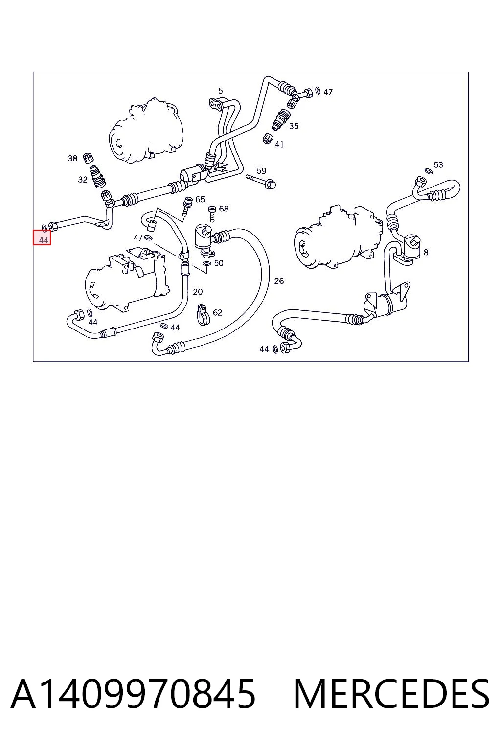 A1409970845 Mercedes Кільце ущільнювача шланга компресора, зворотнього