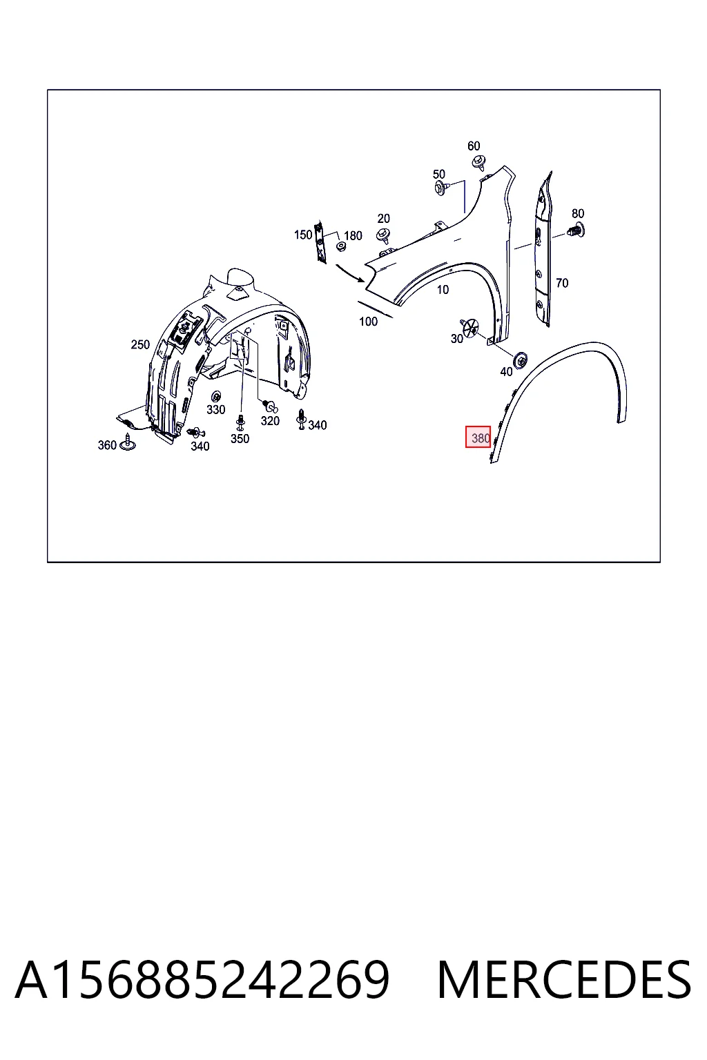 Молдинг передньої арки колеса, правий AND 30853174 ціна, від 26.70 USD