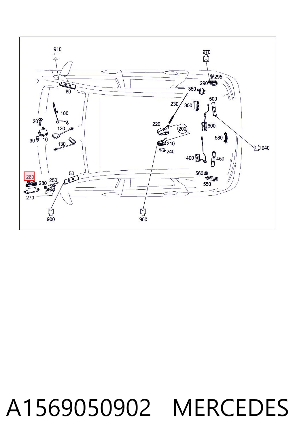 A1569050902 Mercedes Антена на дах