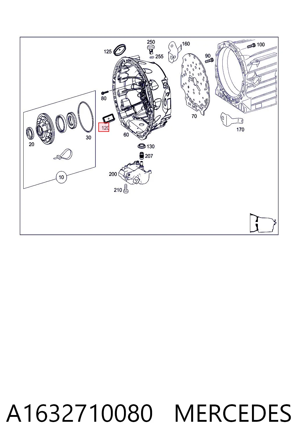 A1632710080 Mercedes Прокладка масляного насоса АКПП