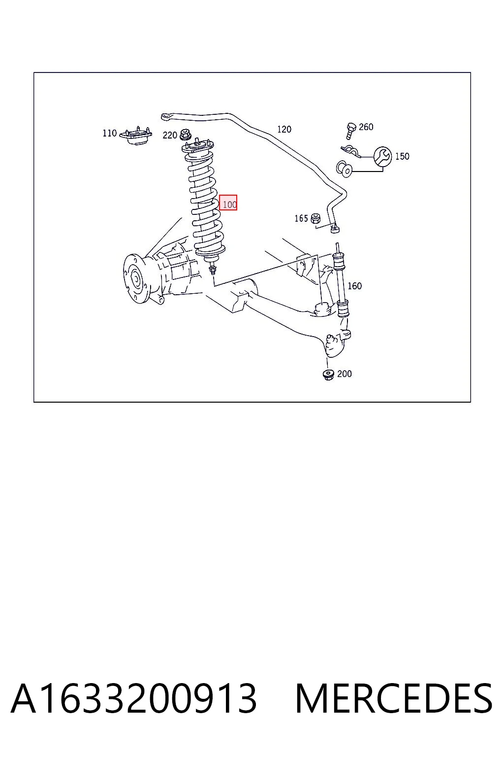 A1633200913 Mercedes Амортизатори задні