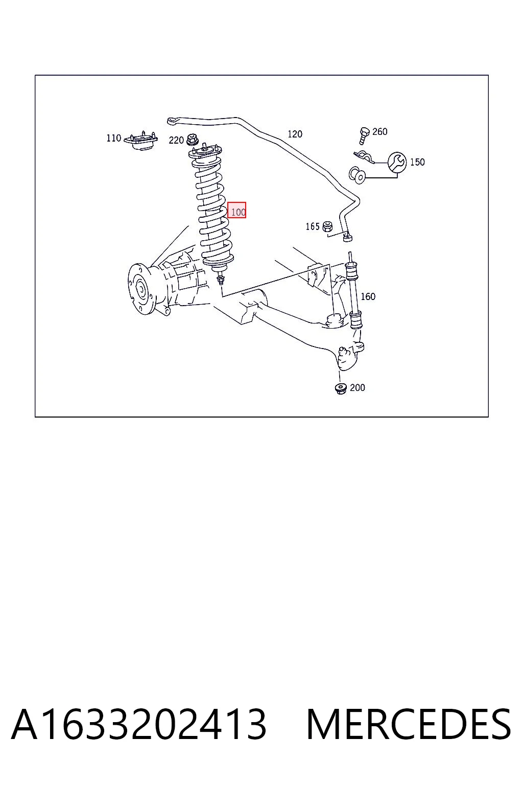 A1633202413 Mercedes Амортизатори задні