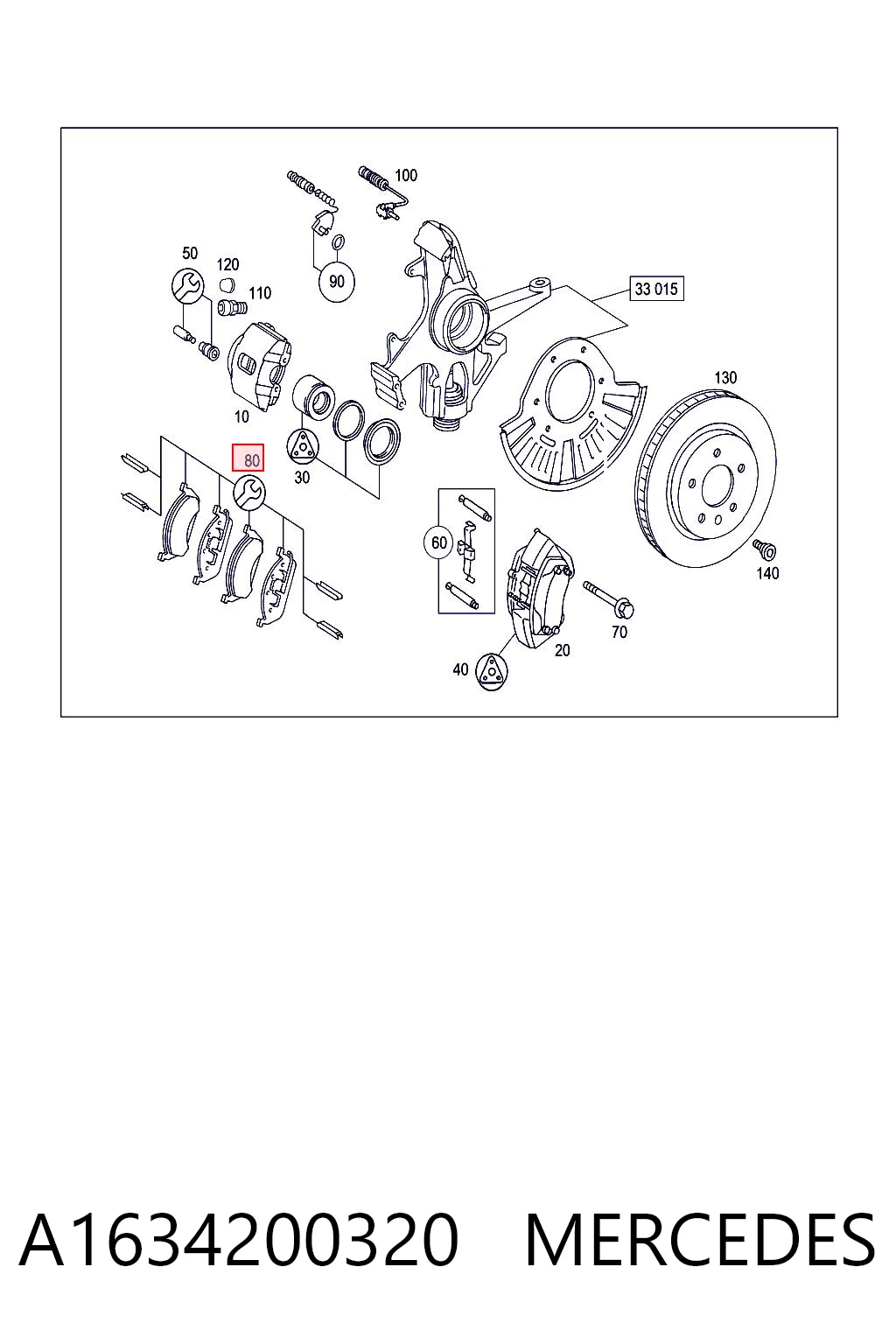 A1634200320 Mercedes Передні гальмівні колодки