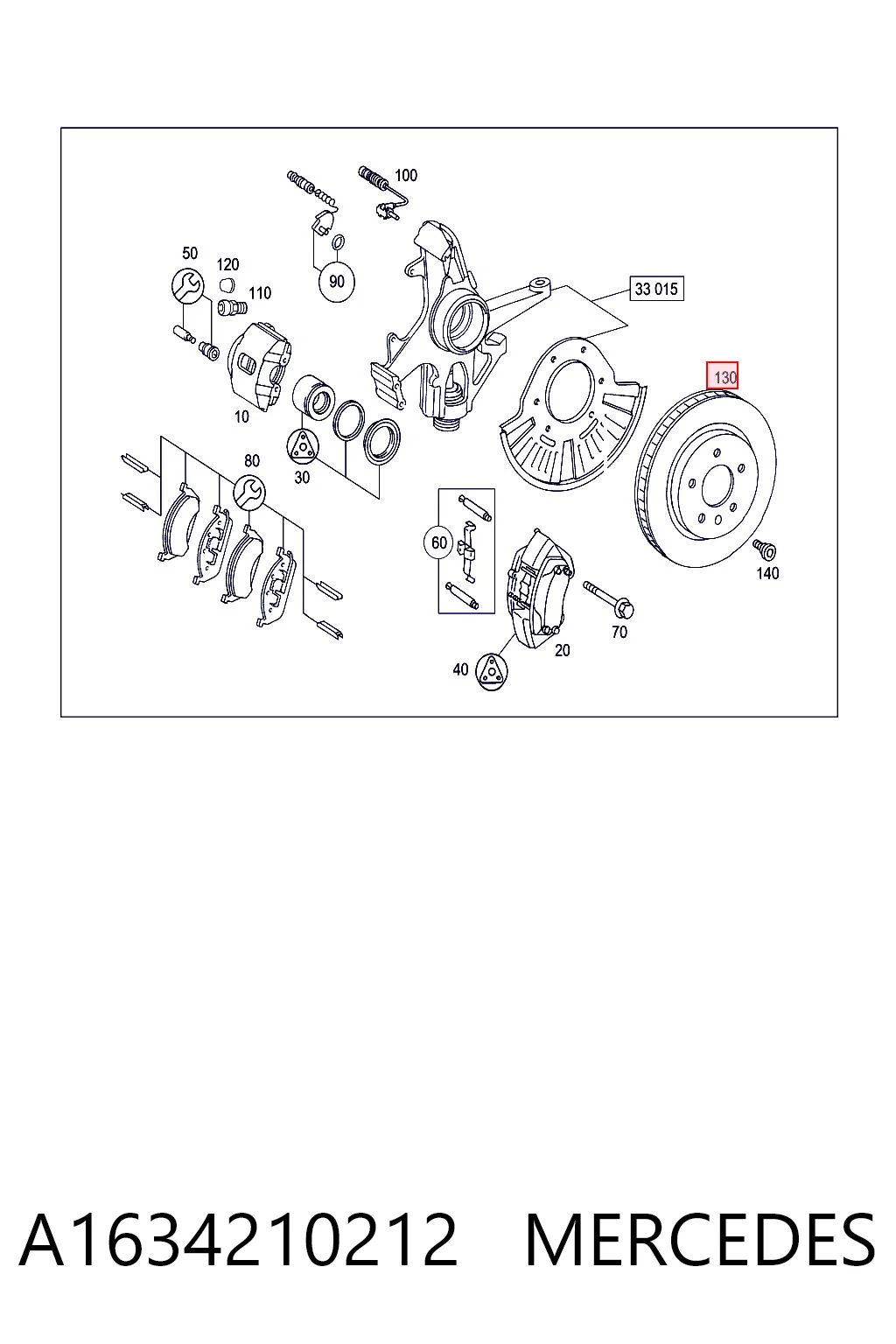 A1634210212 Mercedes Гальмо дискове переднє