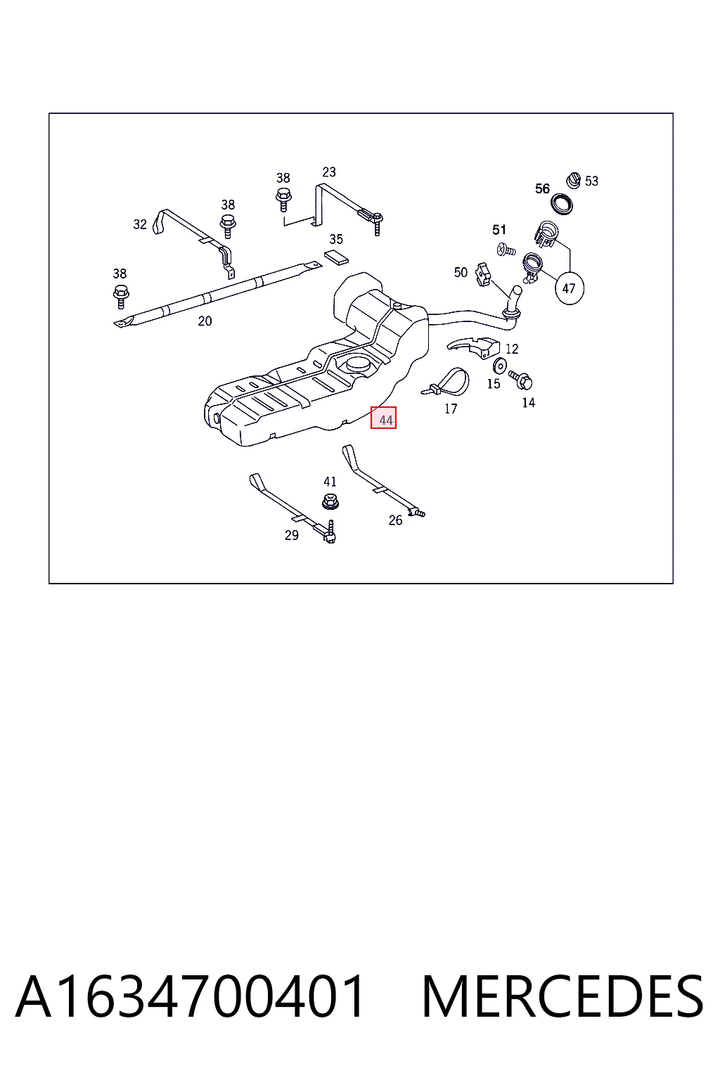 Бак паливний на Mercedes ML/GLE  W163