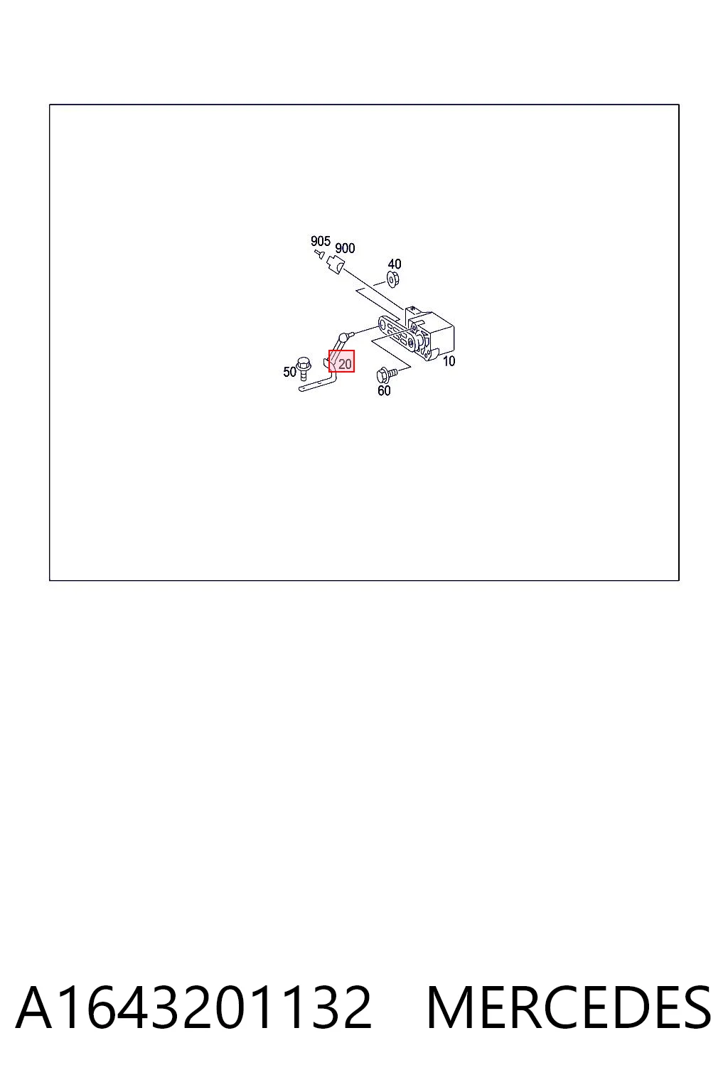 A1643201132 Mercedes Тяга датчика рівня положення кузова, задня ліва