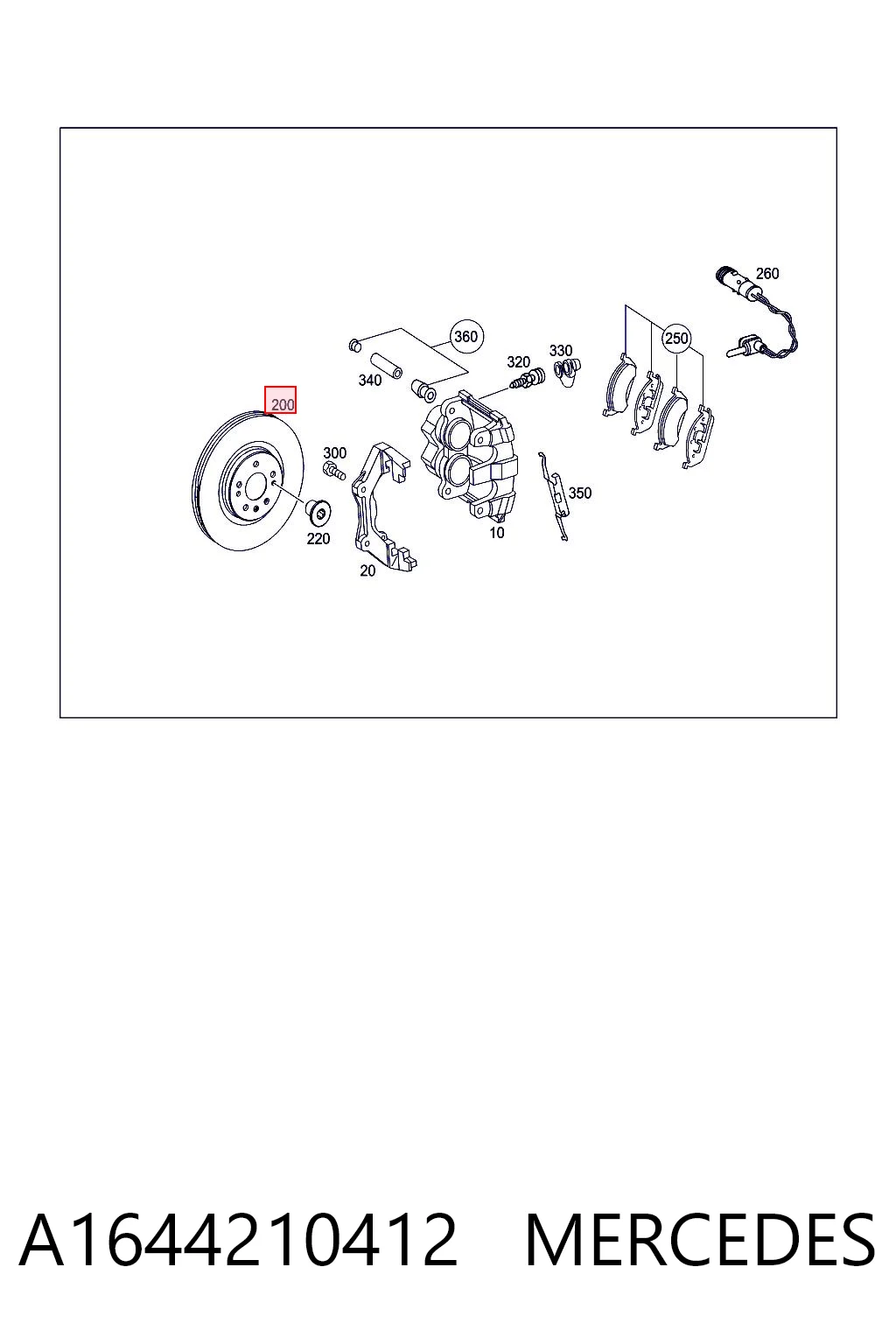A1644210412 Mercedes Гальмо дискове переднє