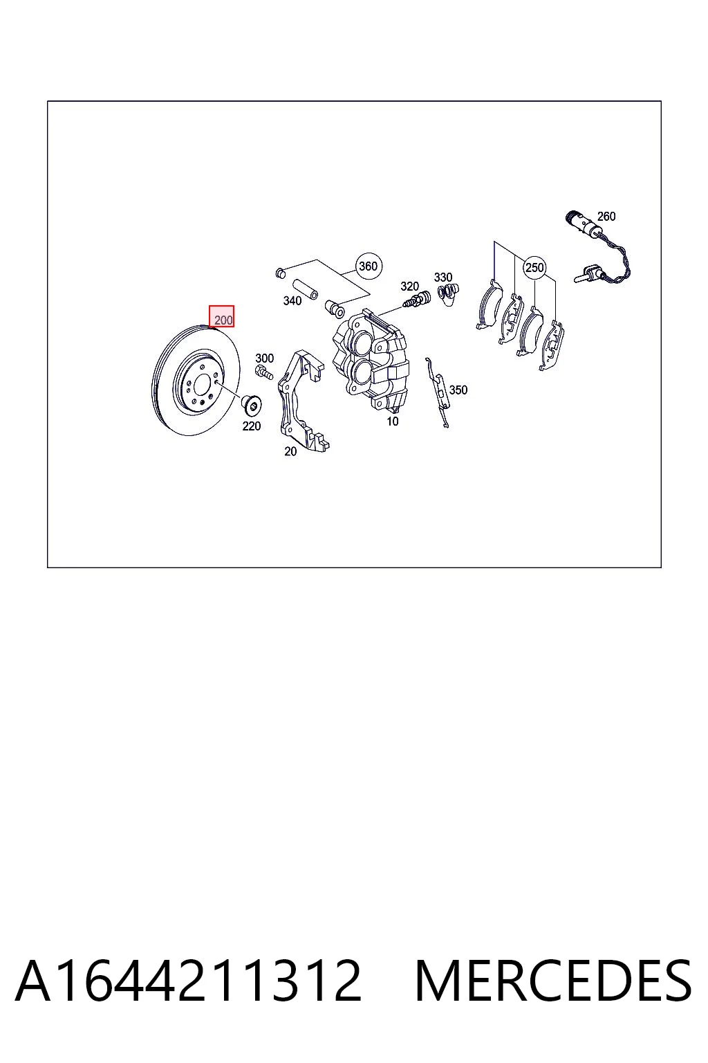 A1644211312 Mercedes Гальмо дискове переднє