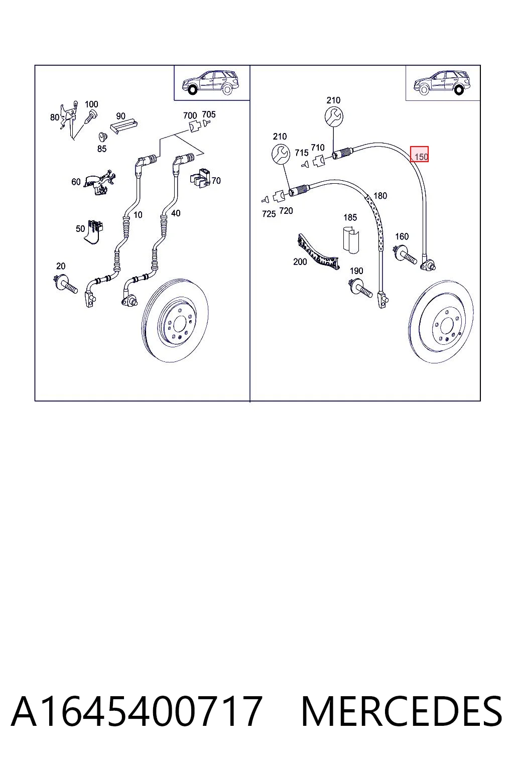 A1645400717 Mercedes Датчик АБС (ABS) задній