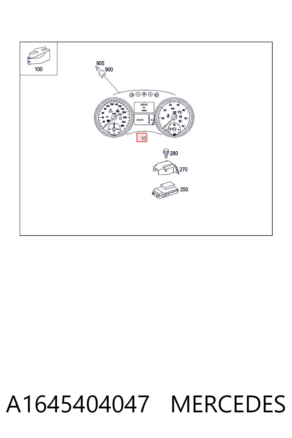 A1645404047 Mercedes Панель приладів