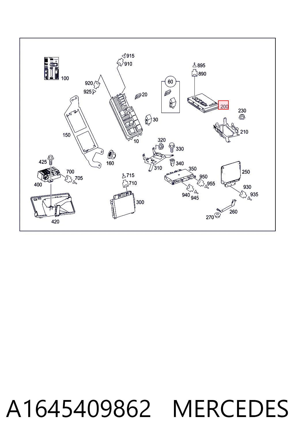 A1645409862 Mercedes Блок керування сигналами SAM