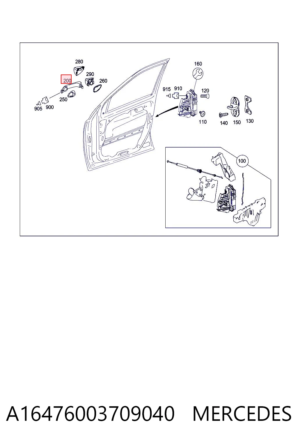 Купити A16476003709650 Mercedes Ручка дверей лівоих, зовнішня, перед/зад
