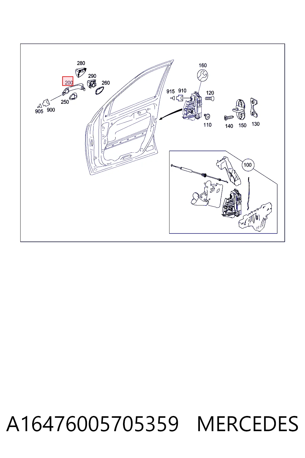 Купити A16476005709650 Mercedes Ручка передньої двері зовнішня ліва