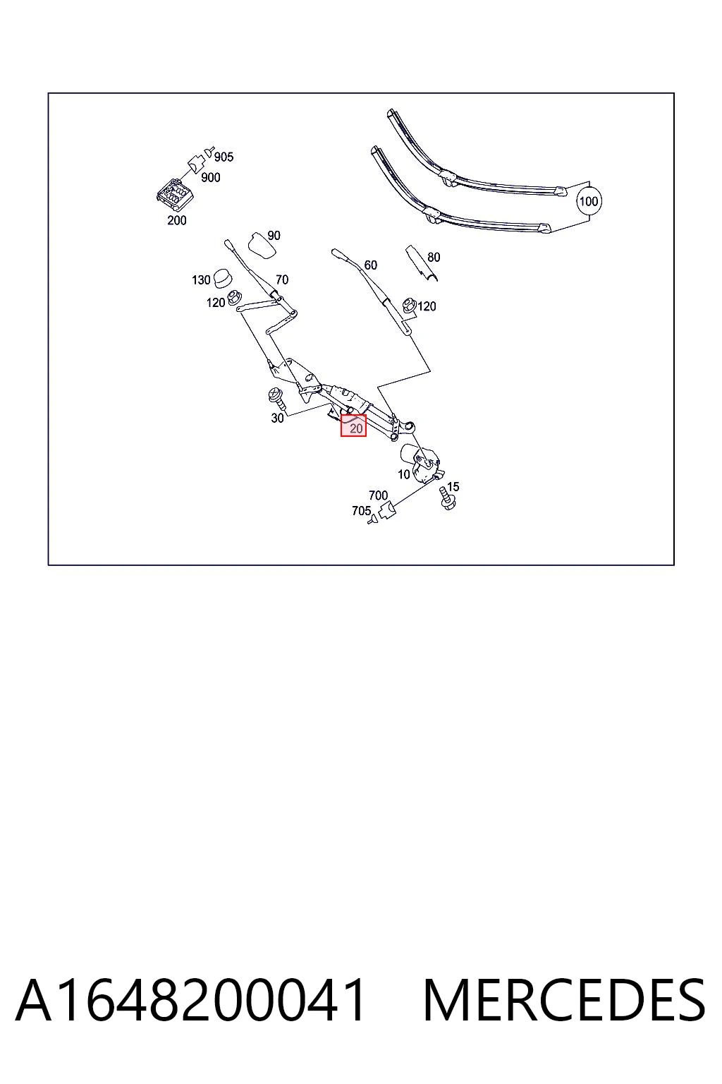 A1648200041 Mercedes Трапеція склоочисника