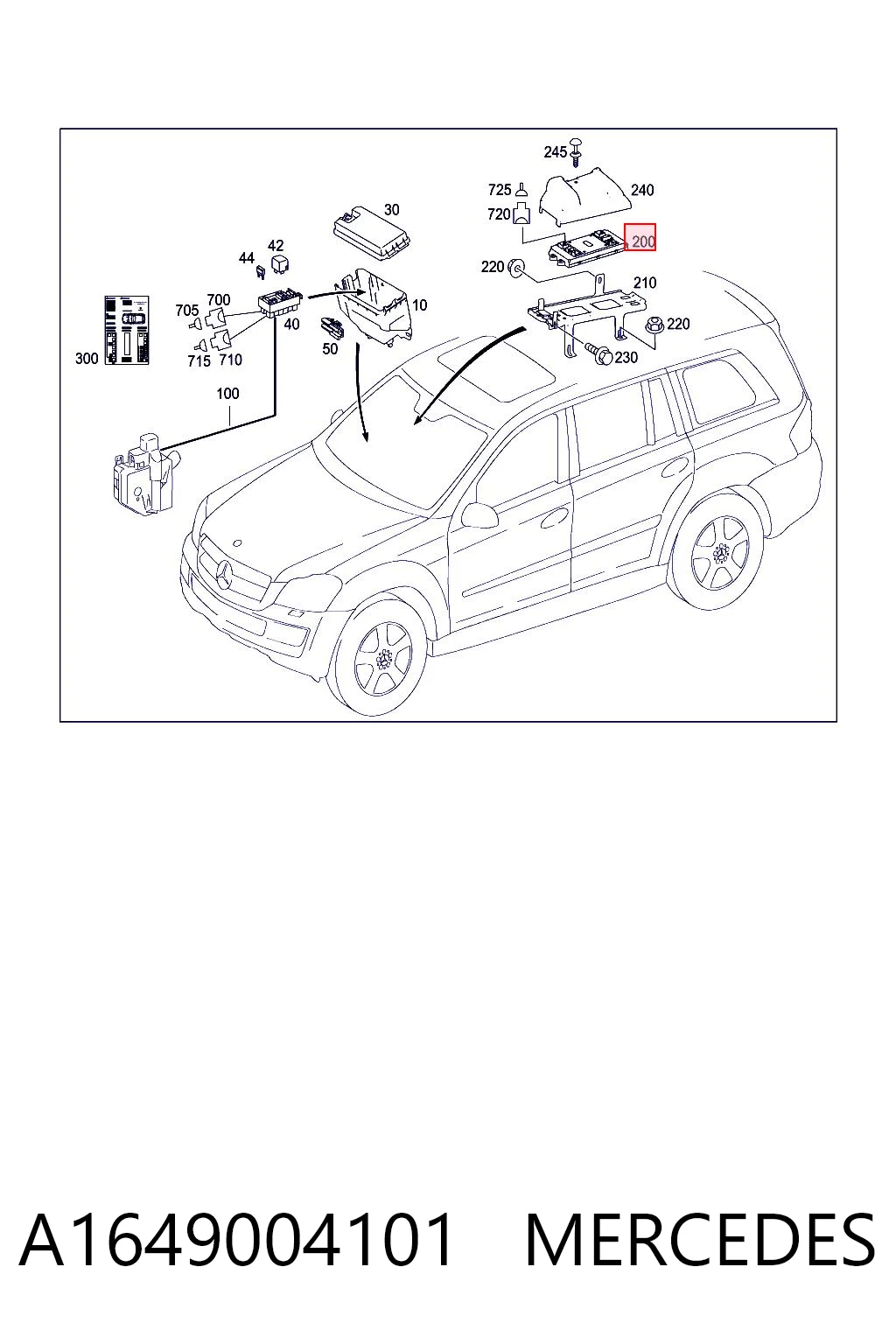 A1649004101 Mercedes Блок керування сигналами SAM