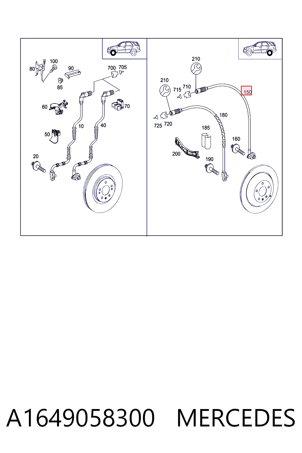 A1649058300 Mercedes Датчик АБС (ABS) задній