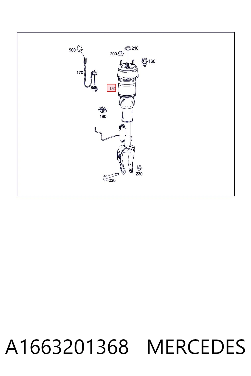 A1663201368 Mercedes Ліва передня стійка