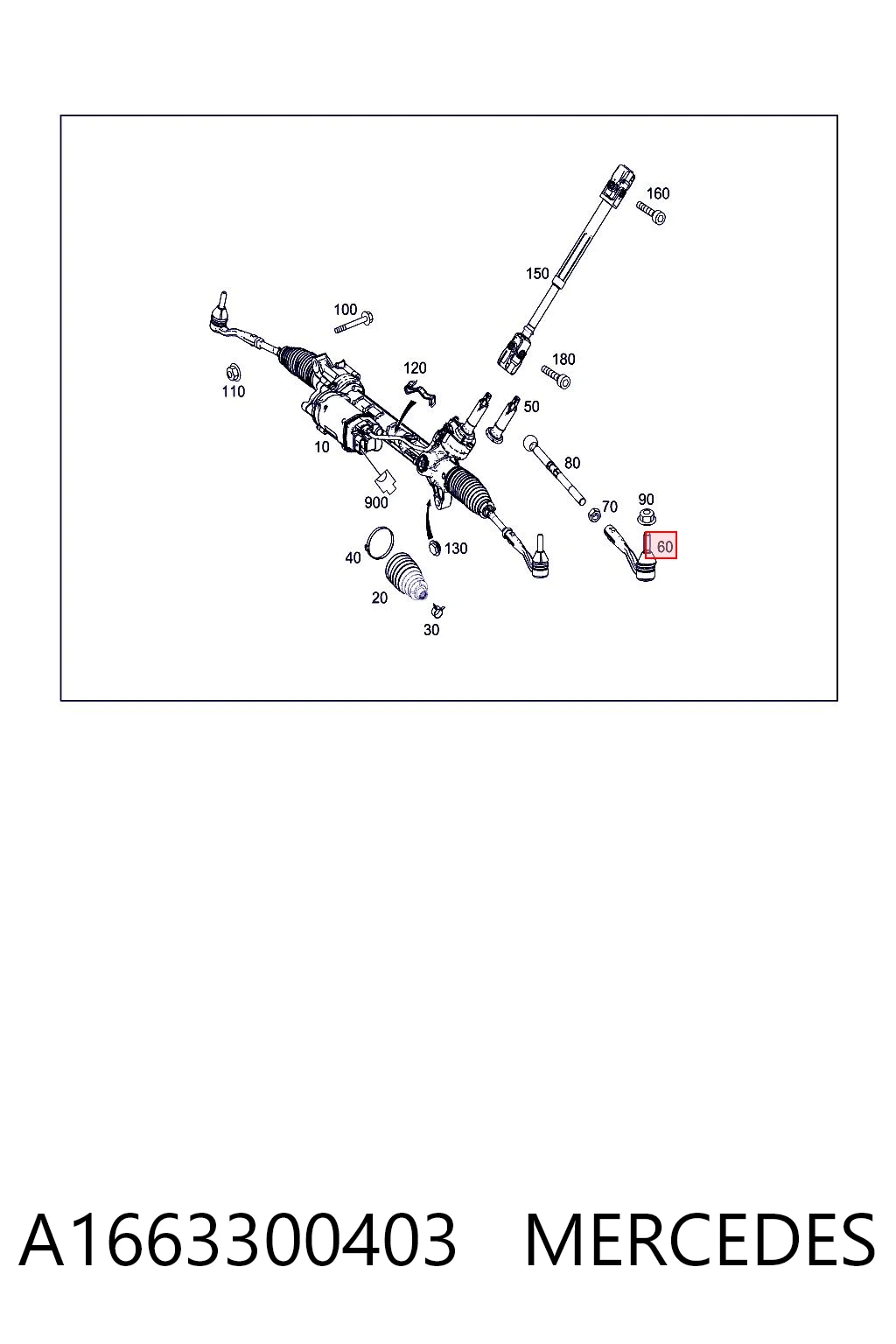 A1663300403 Mercedes Зовнішній наконечник рульової тяги