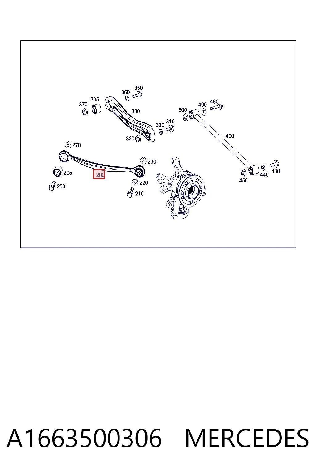 A1663500306 Mercedes Важелі задньої підвіски