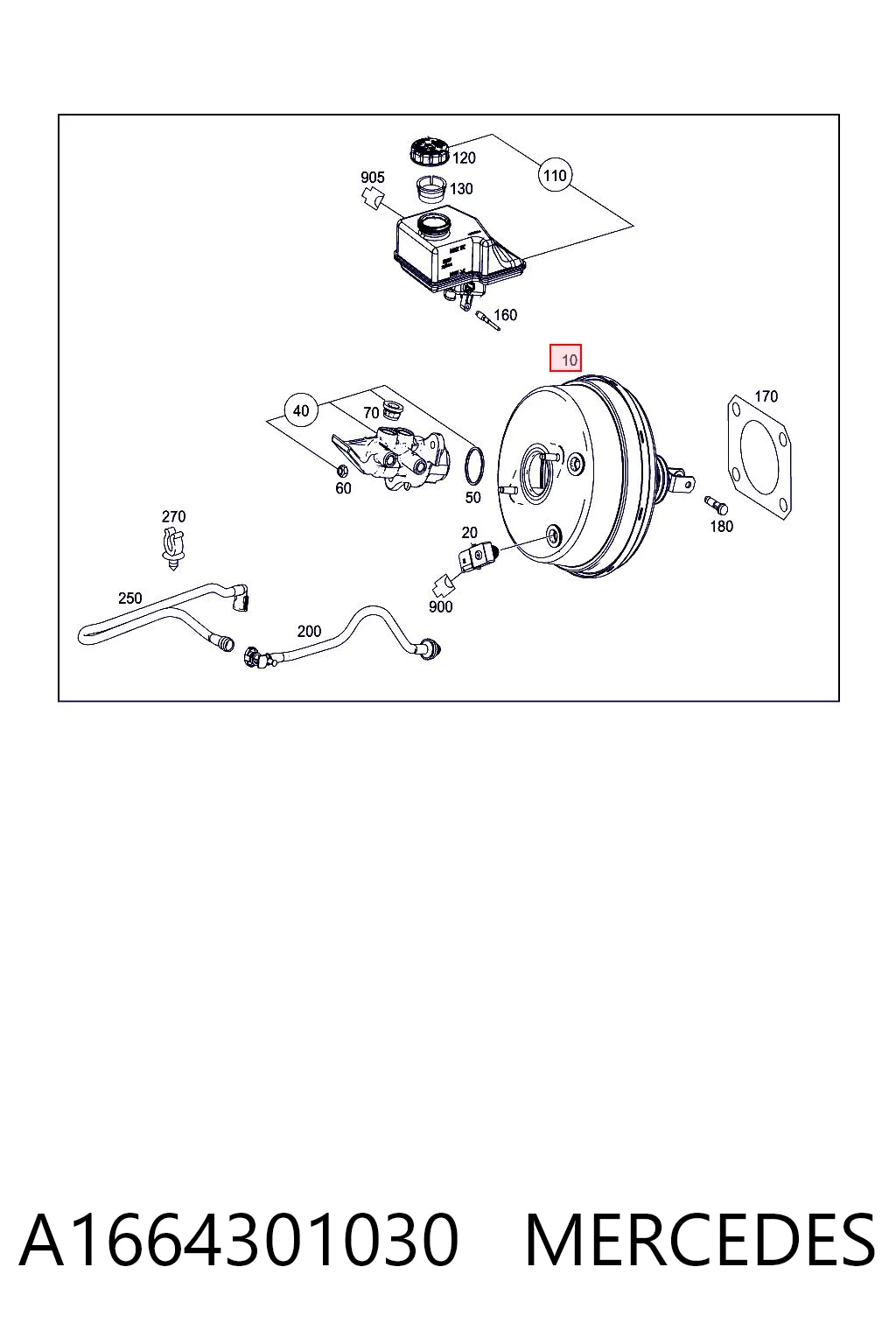 A1664301030 Mercedes Підсилювач гальм вакуумний