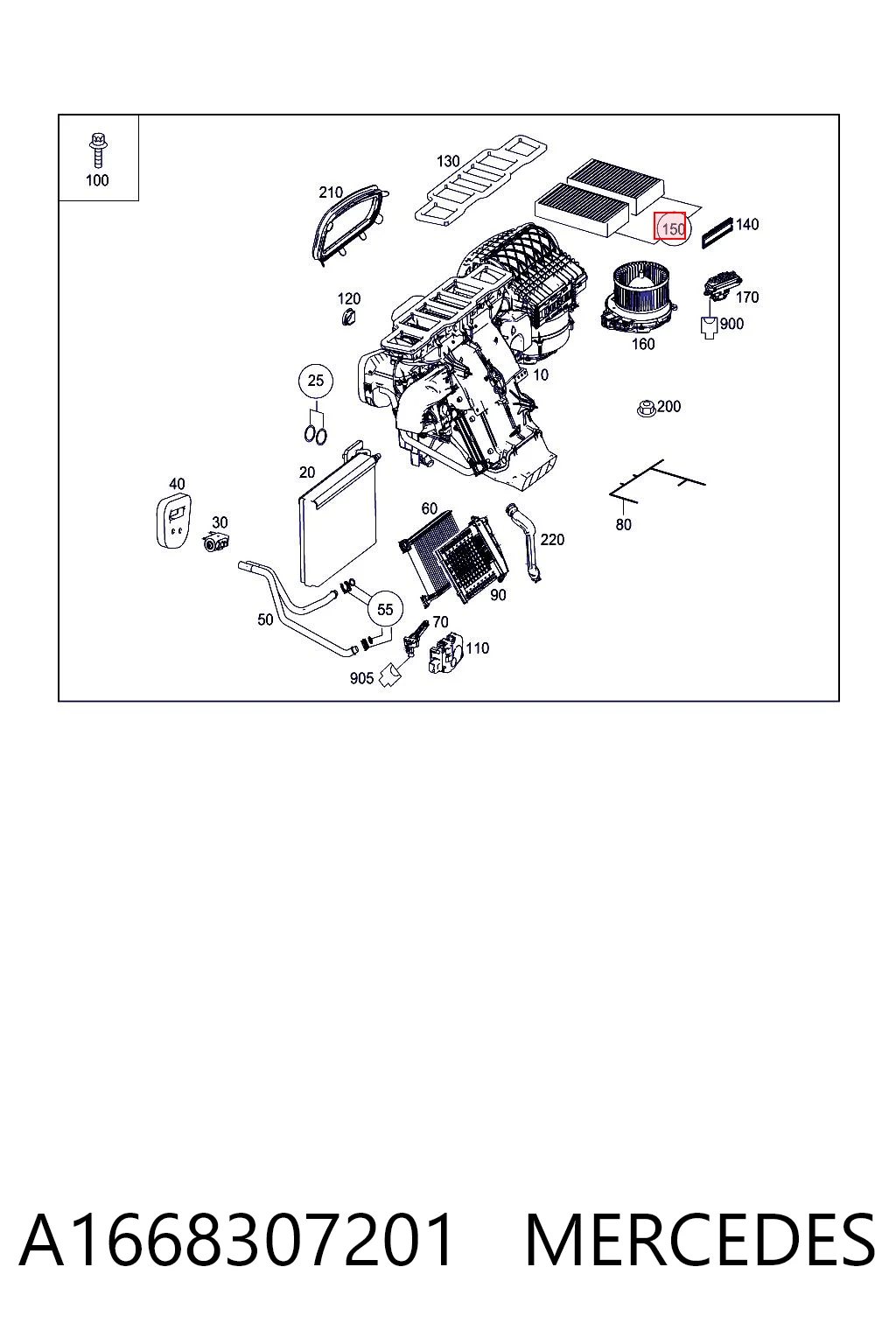 A1668307201 Mercedes Внутрішньосалонний фільтр