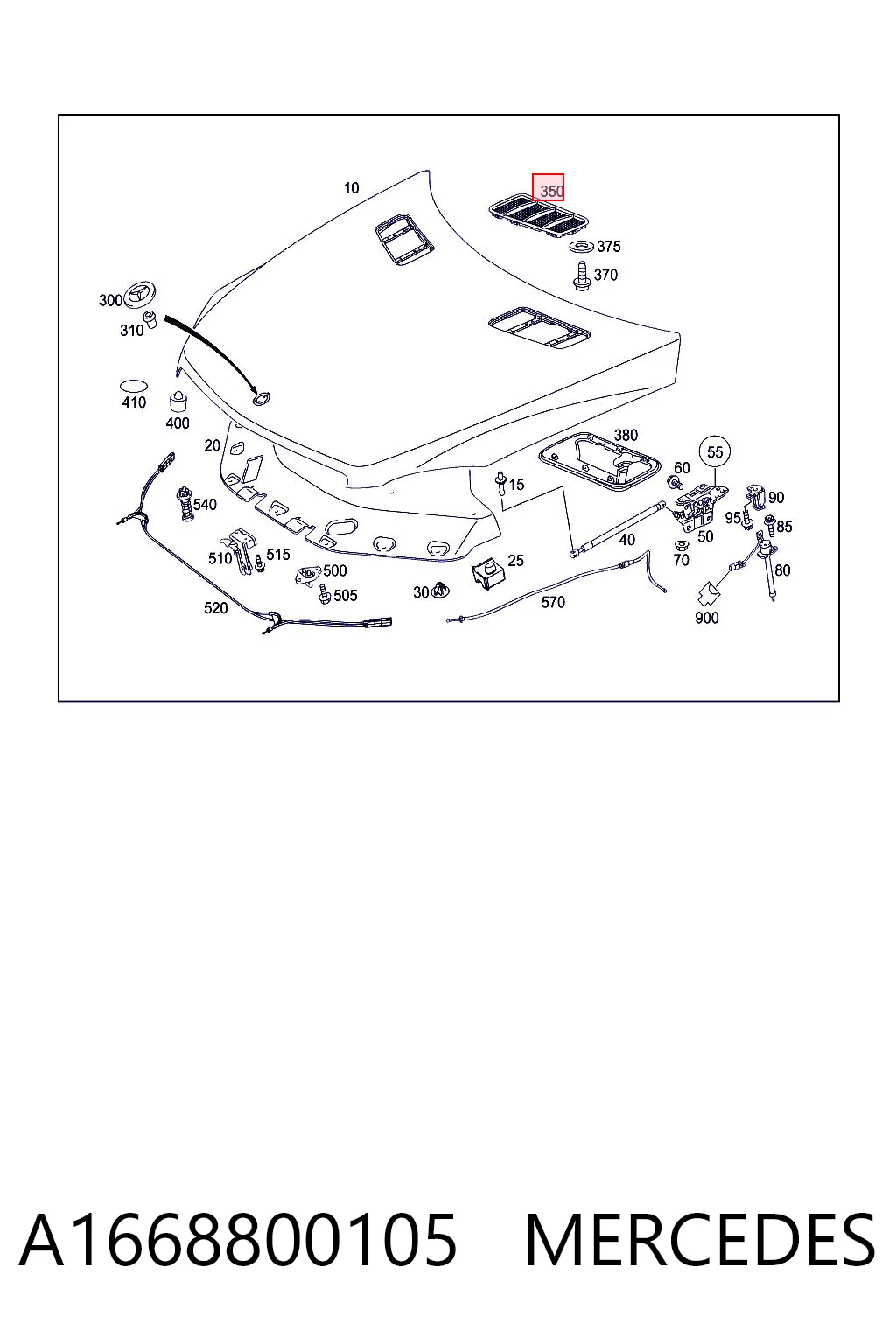 A1668800105 Mercedes Пластик двірників