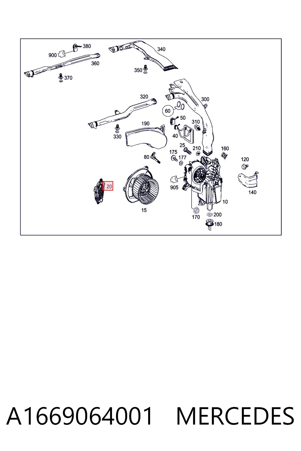 A1669064001 Mercedes Регулятор оборотів пічки