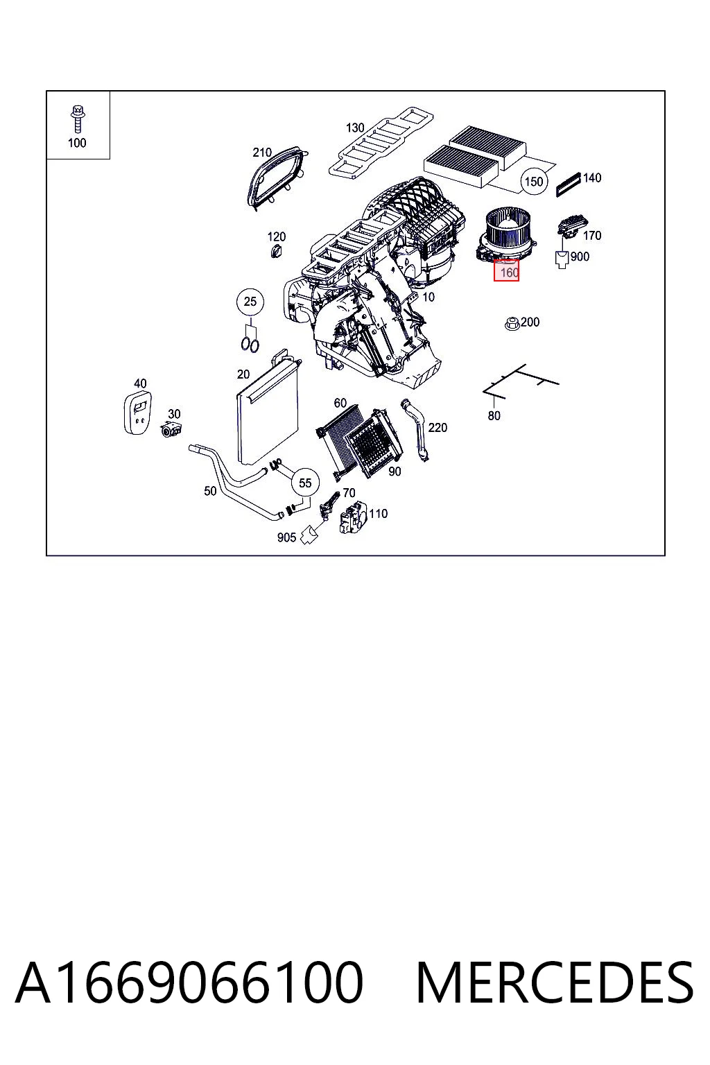 A1669066100 Mercedes Електромотор пічки
