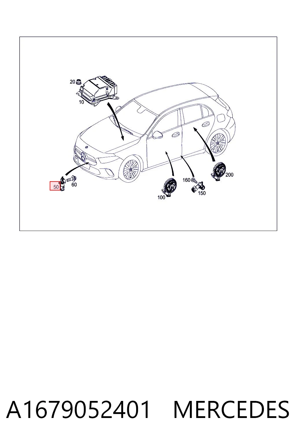 A1679052401 Mercedes Датчик подушки безпеки