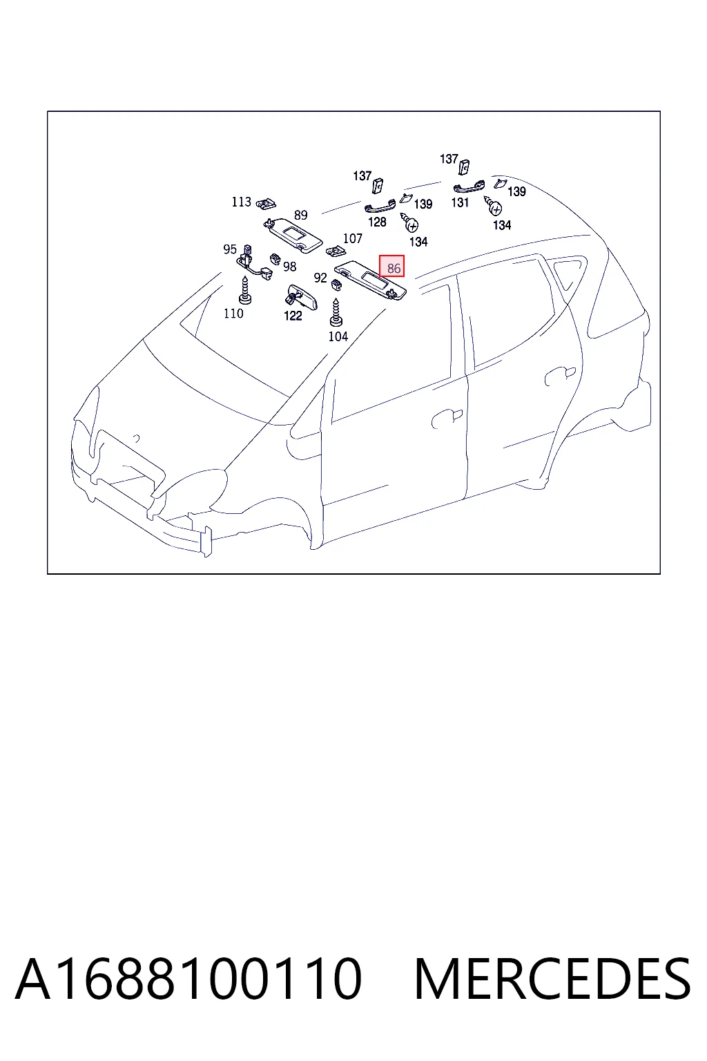 Козирок протисонячний на Mercedes A  W168
