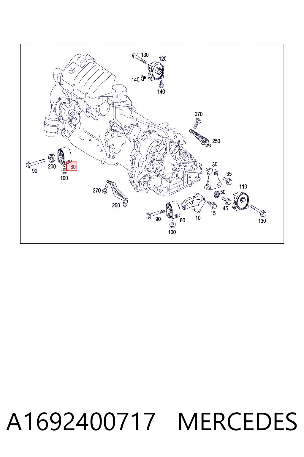A1692400717 Mercedes Подушка передньої опори двигуна