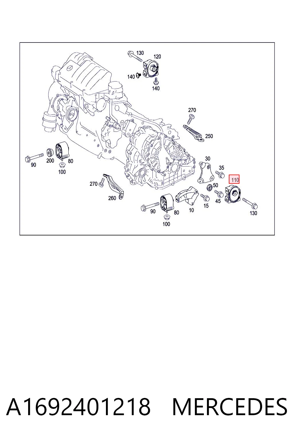 A1692401218 Mercedes Опора кпп