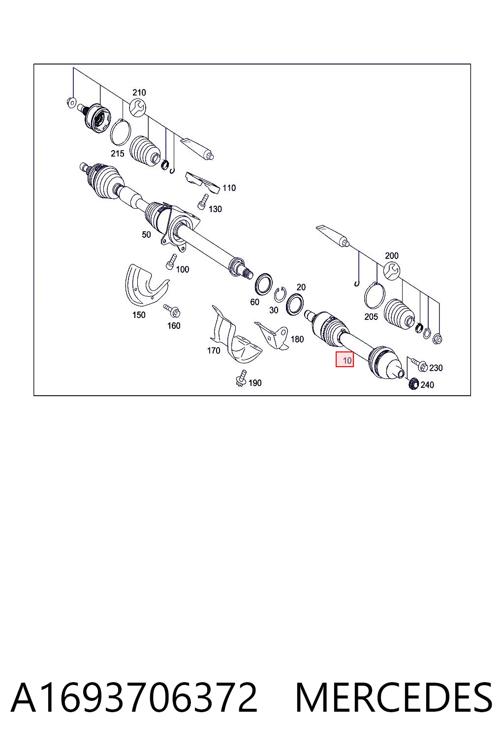 A1693706372 Mercedes Привід лівий