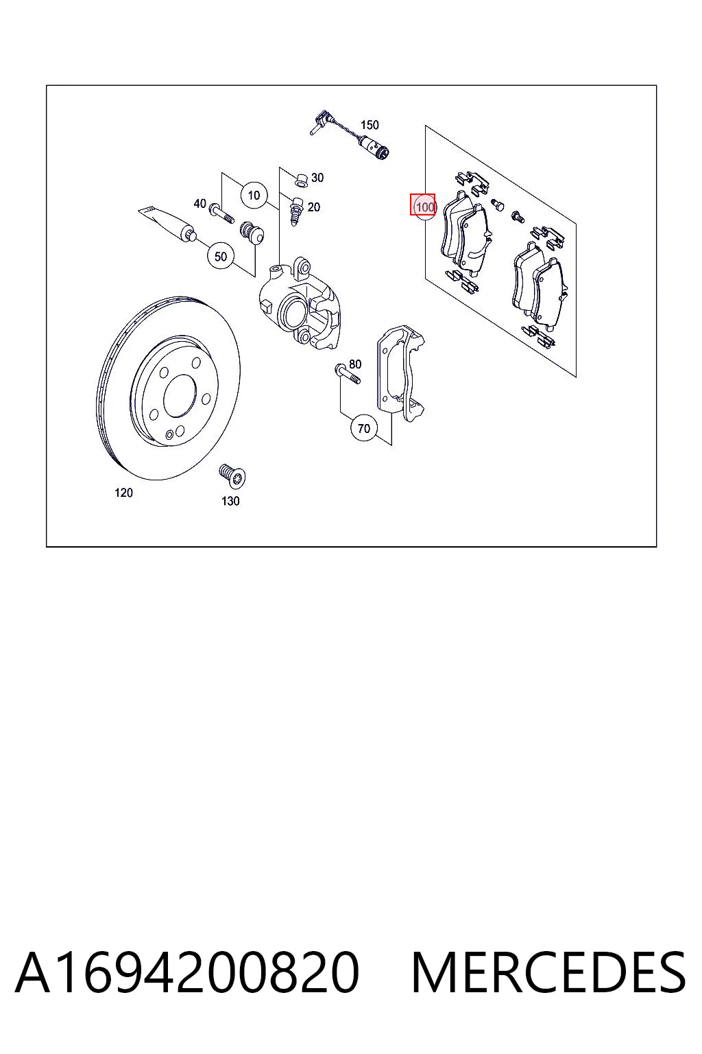 A1694200820 Mercedes Передні гальмівні колодки