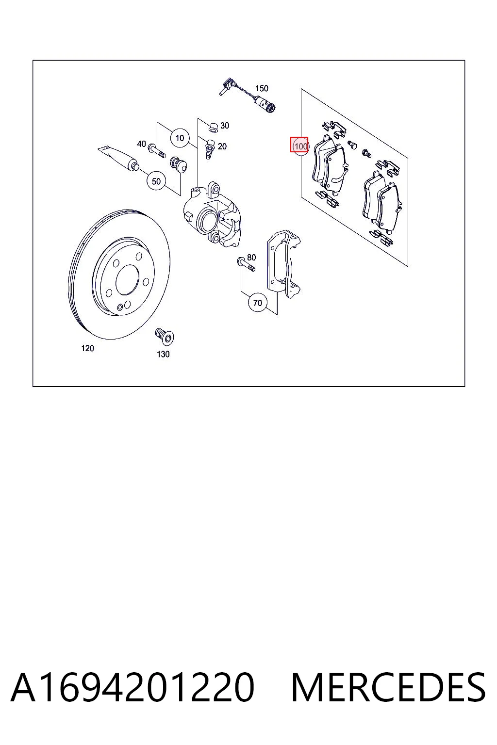 A1694201220 Mercedes Передні гальмівні колодки