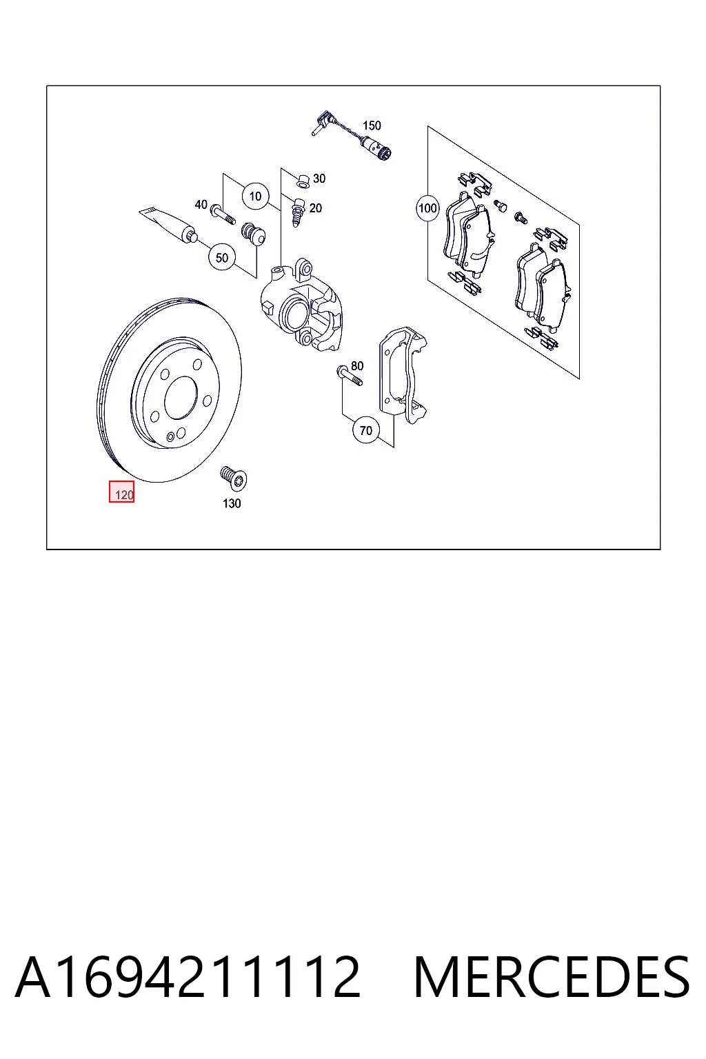 A1694211112 Mercedes Гальмо дискове переднє